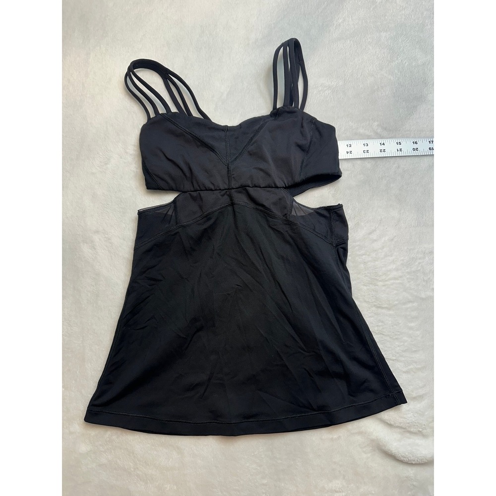 Lululemon Black Strappy Cut Out Athletic Tank Top Size 2 - 149